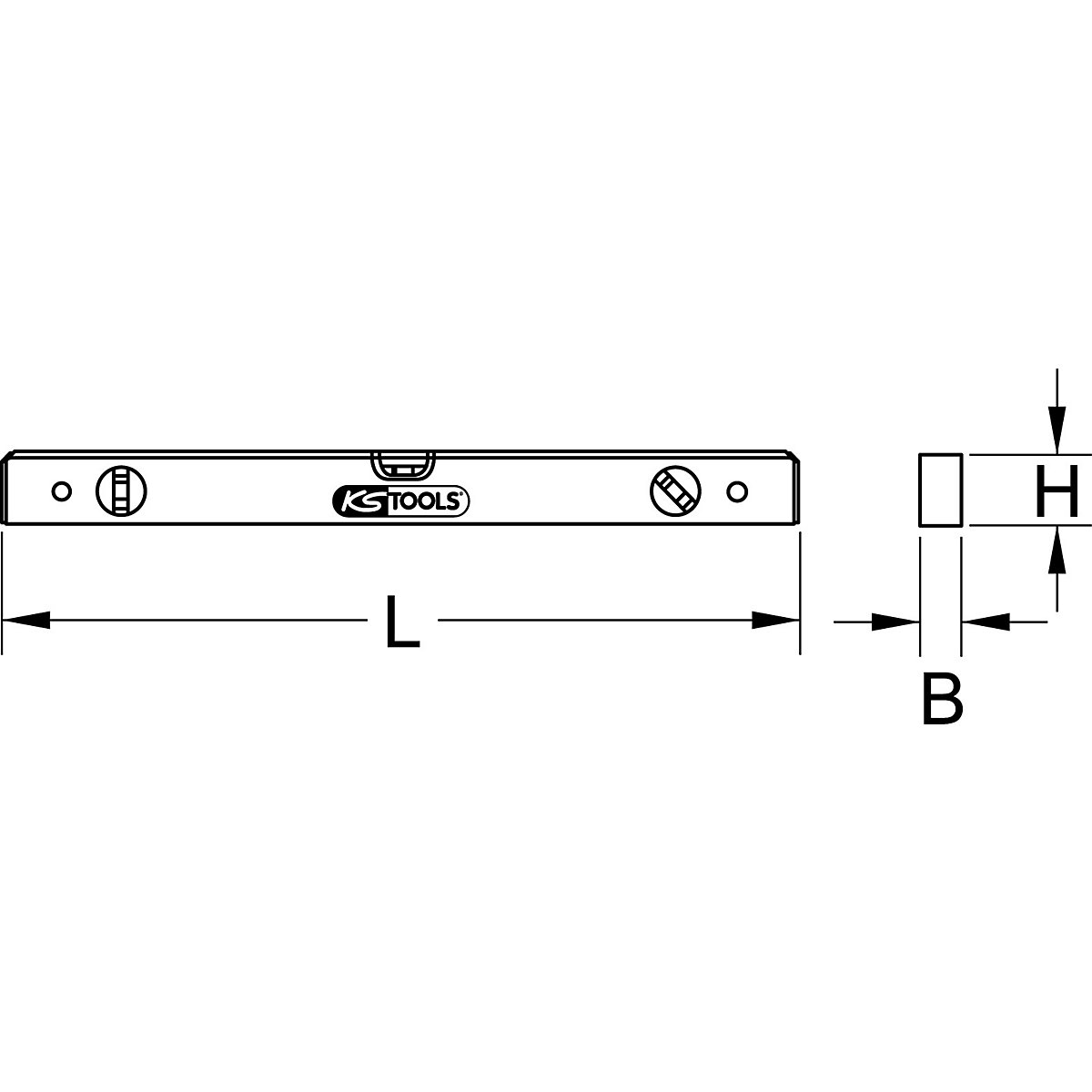 Vodováha s hliníkovým profilom – KS Tools (Zobrazenie produktu 5)-4