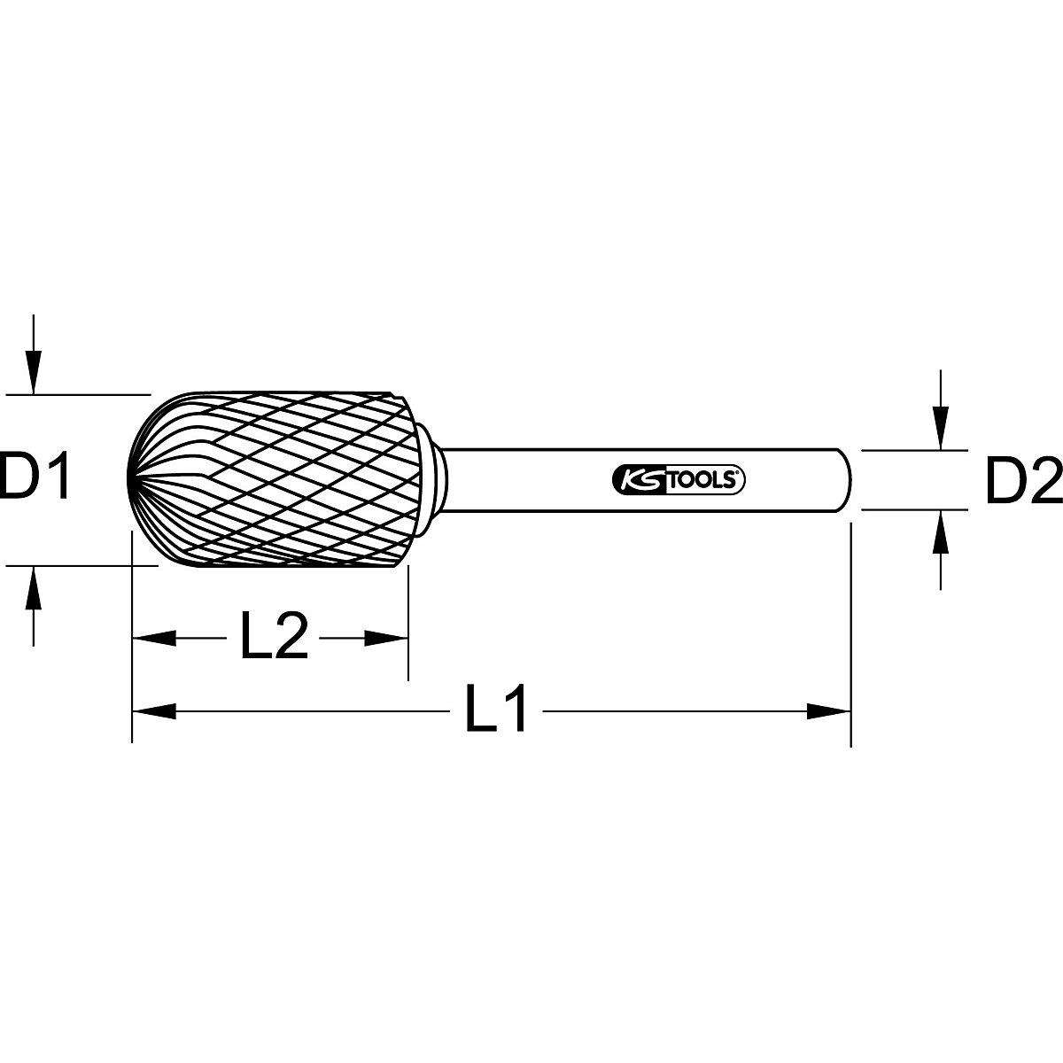 HM valcovitý okrúhly frézovací kolík, tvar C – KS Tools