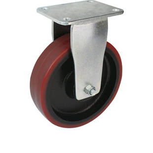 Ruota in poliuretano, dimensioni piastra 138 x 110 mm