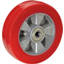 Ruota in poliuretano, rosso, su cerchioni in alluminio