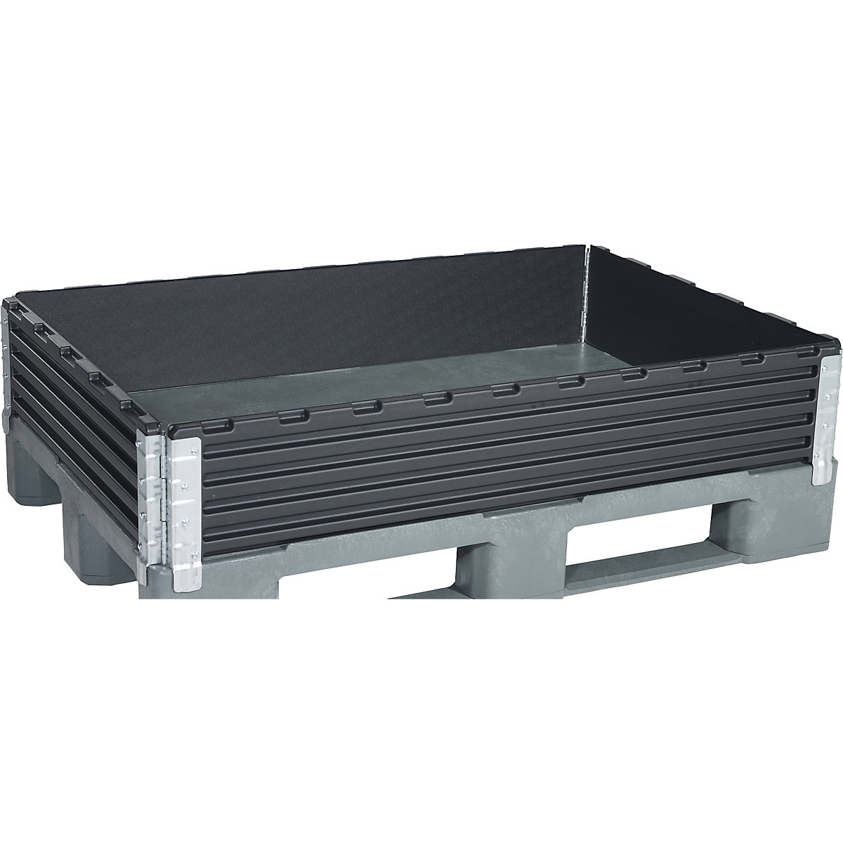 Rehausses en plastique, lot de 2 – ratioform, pour palette Europe 1200 x 800 mm, repliable en diagonale, avec 4 charnières-1