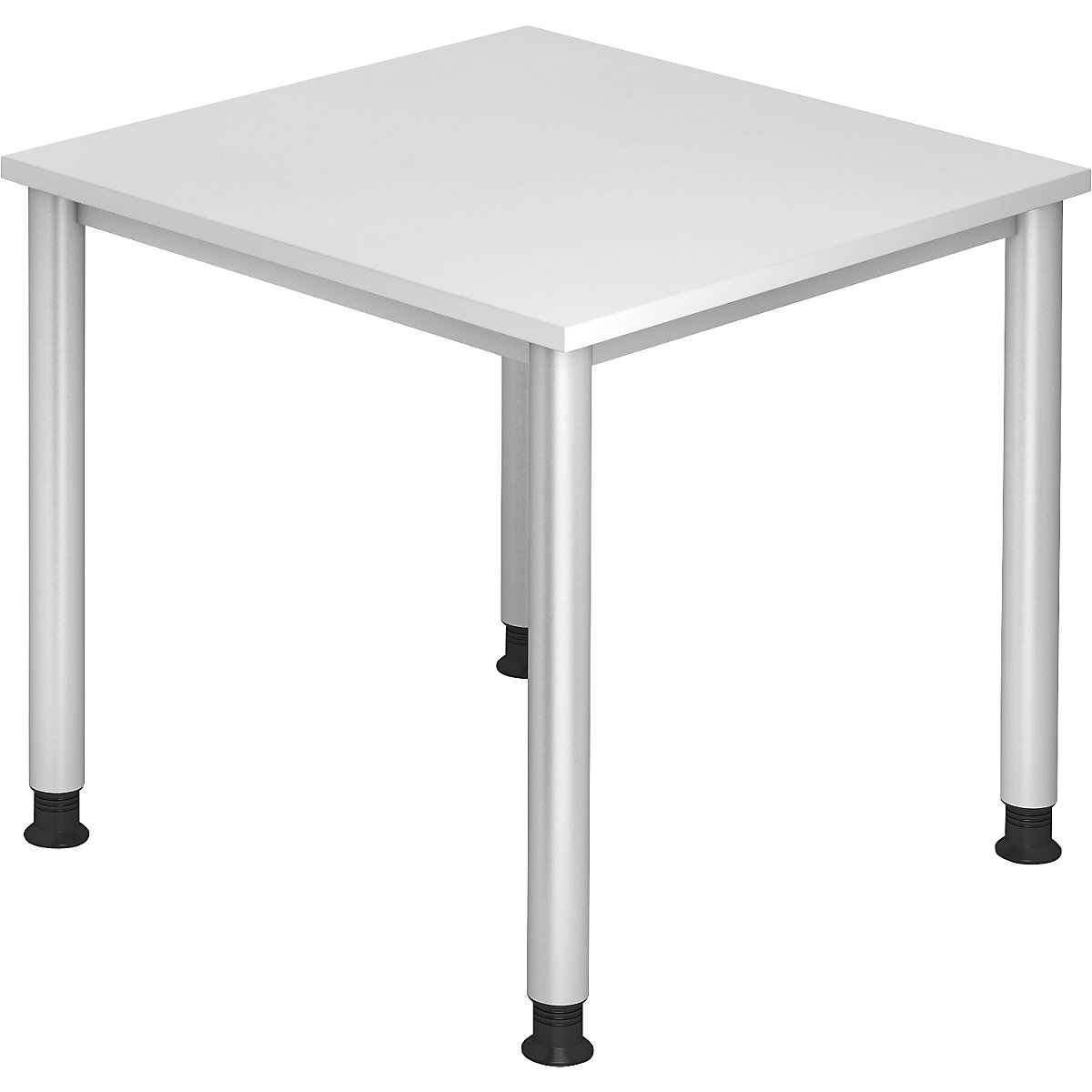 Psací stůl, š x h 800x800 mm, 4 nohy z kruhové trubky, bílá-7