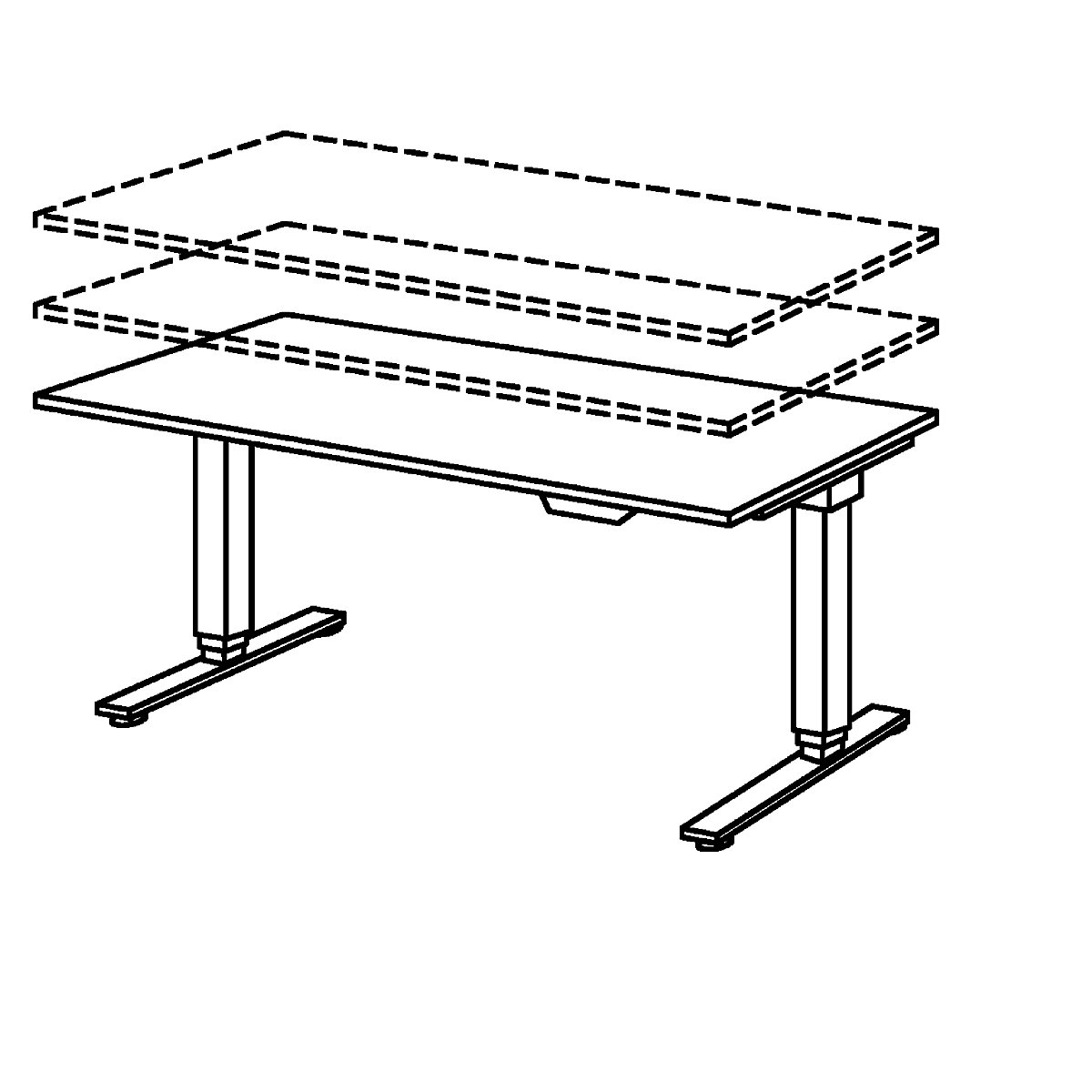 Psací stůl pro práci vestoje, s elektrickým přestavováním výšky UPLINER-2.0 (Obrázek výrobku 36)-35