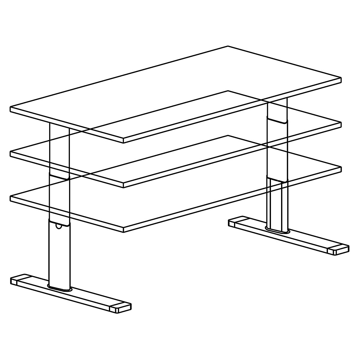 Psací stůl s elektrickým přestavováním výšky UPLINER-K (Obrázek výrobku 3)-2