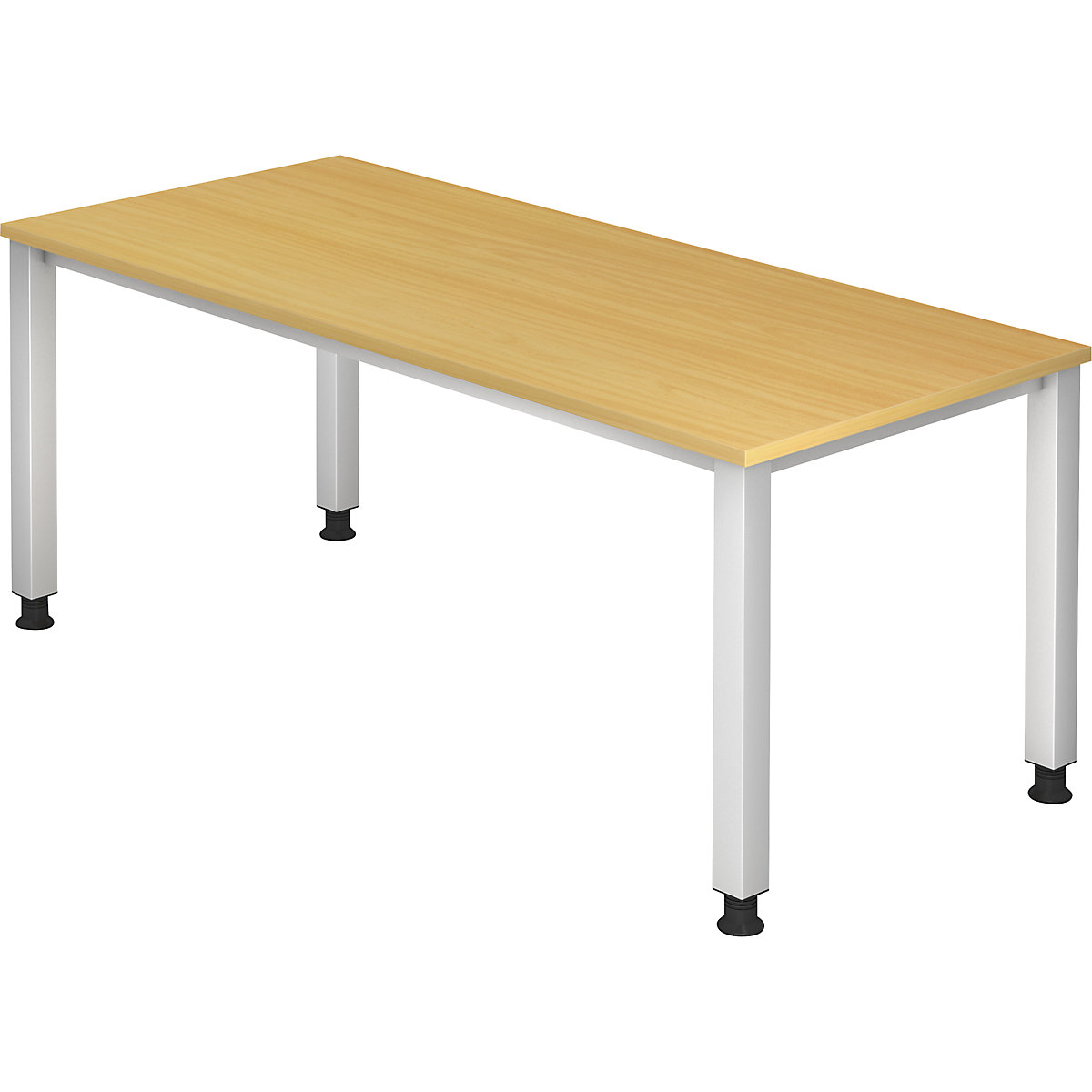 Secretária RENATUS – eurokraft pro, estrutura de 4 pés, largura 1800 mm, imitação de faia