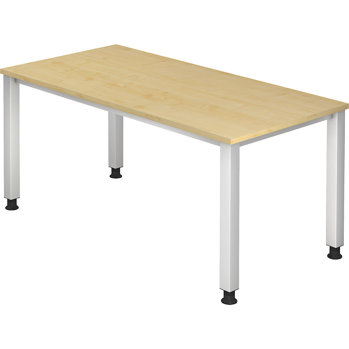 Secretária RENATUS – eurokraft pro, estrutura de 4 pés, largura 1600 mm, imitação de ácer