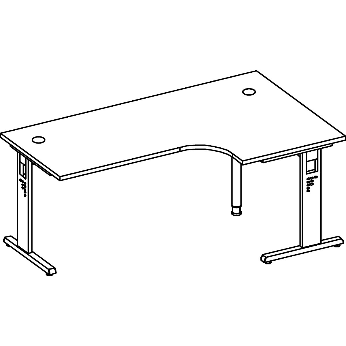 Bureau courbe, réglable en hauteur FINO (Illustration du produit 6)-5