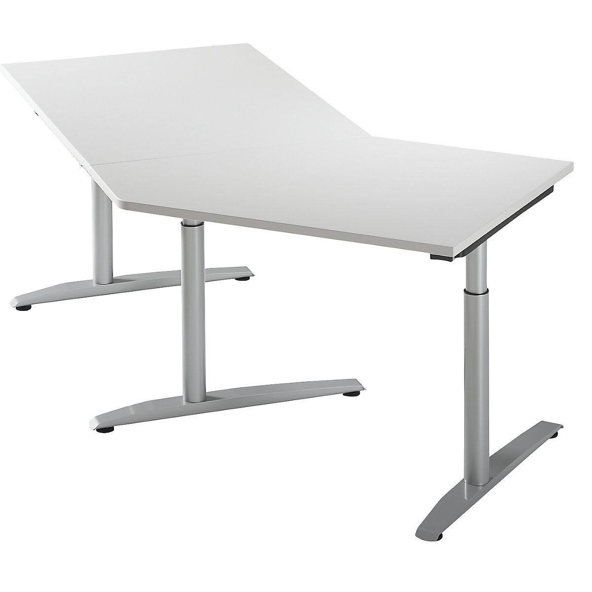 Table d'extension réglable en hauteur de 680 à 820 mm HANNA, 45° pour montage à droite, gris clair-6
