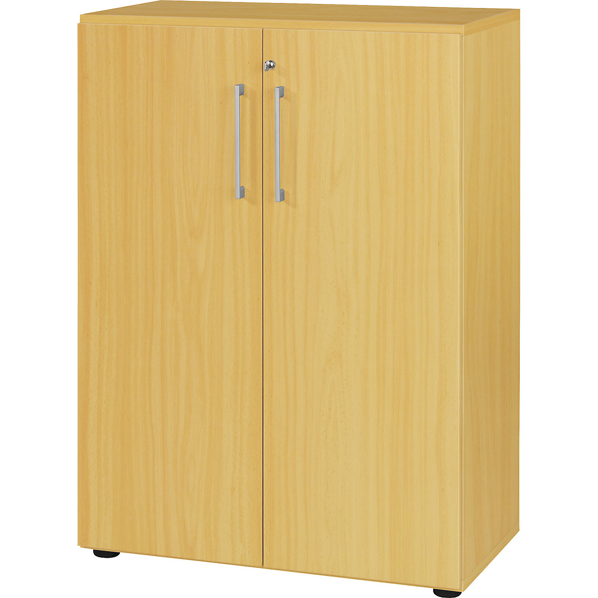 Armoire pour bureau RENATUS – eurokraft pro, 2 tablettes, 3 hauteurs de classeurs, façon hêtre-10