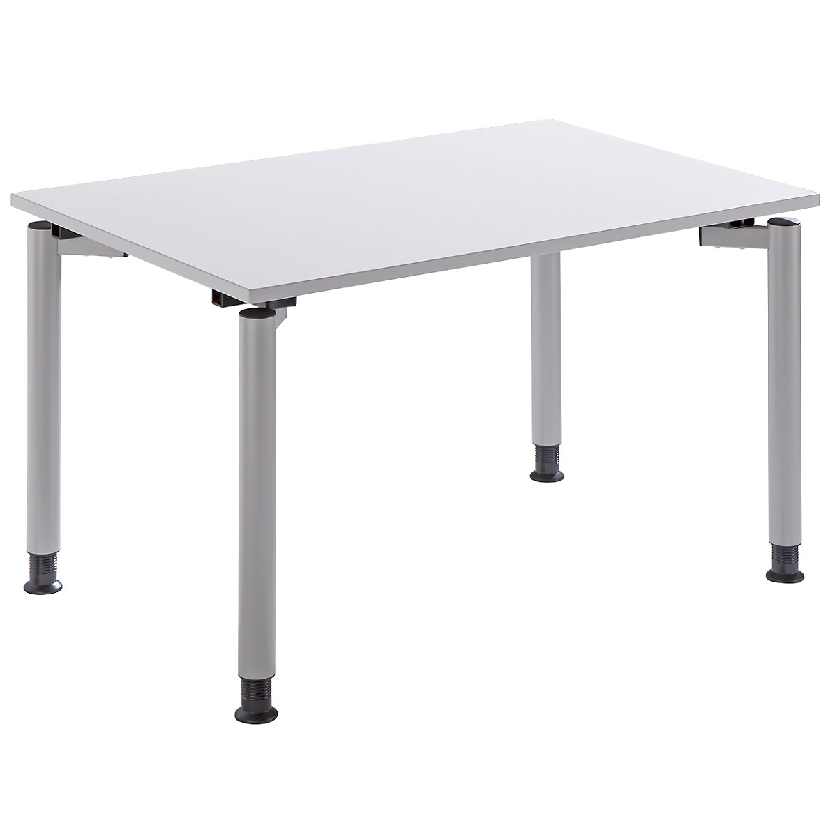 Bureau à 4 pieds THEA, hauteur 680 – 820 mm, largeur 1200 mm, gris clair-5