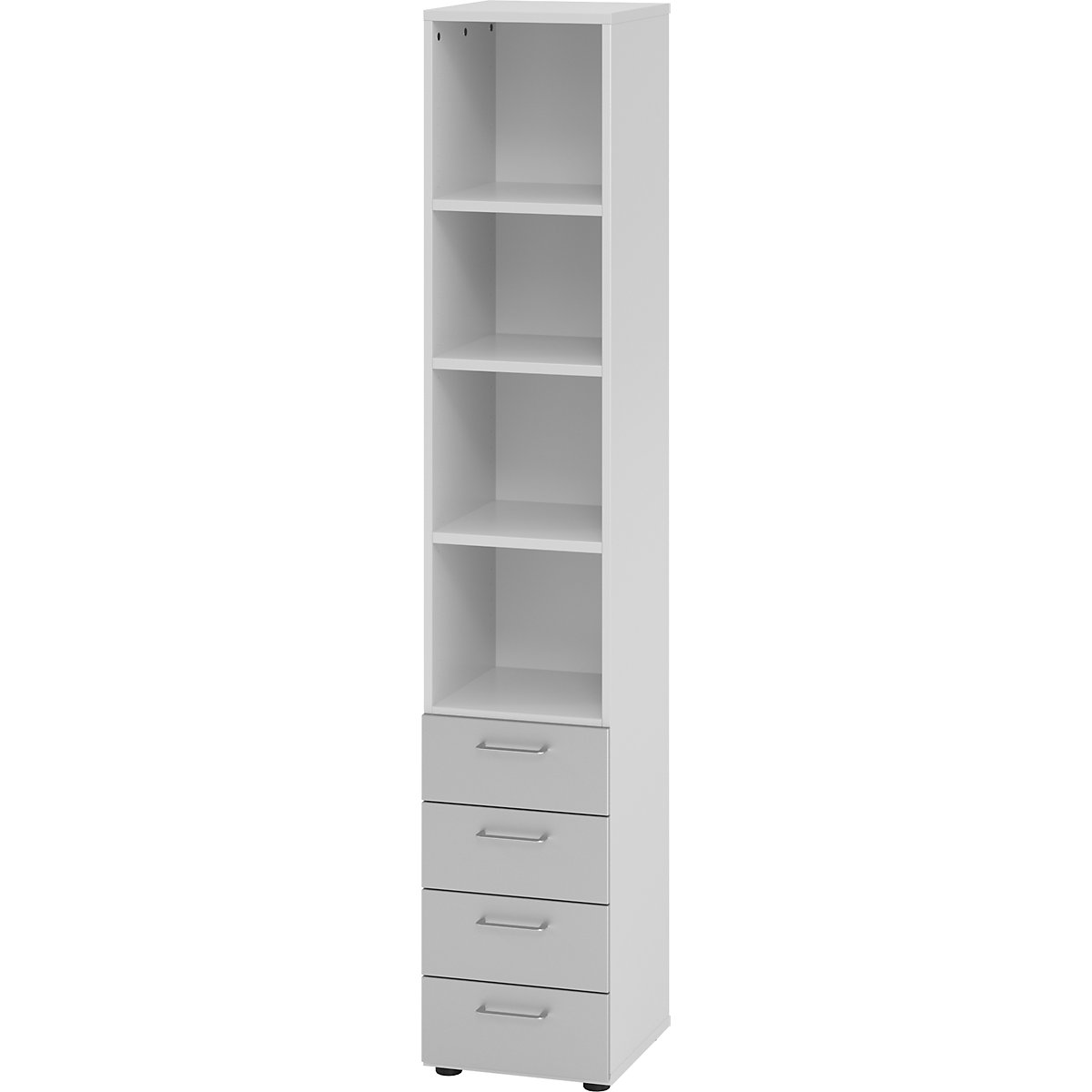 VERA-ZWO Rayonnage et tiroirs combinés, h x l x p 2156 x 400 x 420 mm, gris clair / argent
