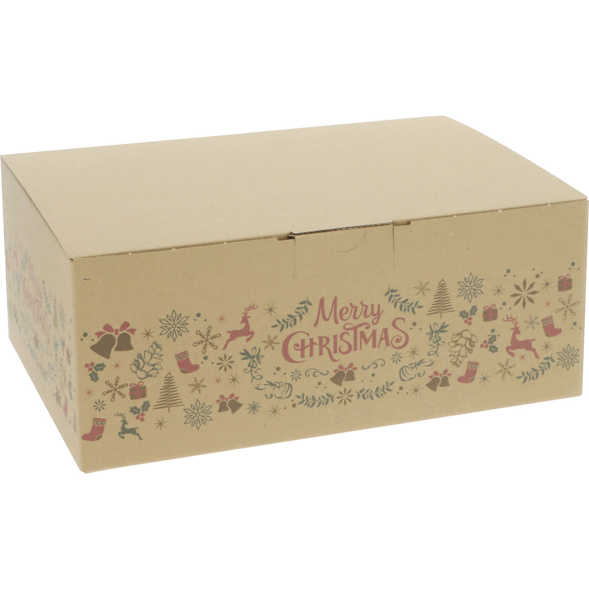 Scatola a montaggio istantaneo Merry Christmas – ratioform terra, conf. da 20 pz., dimensioni interne 305 x 115 x 120 mm-1