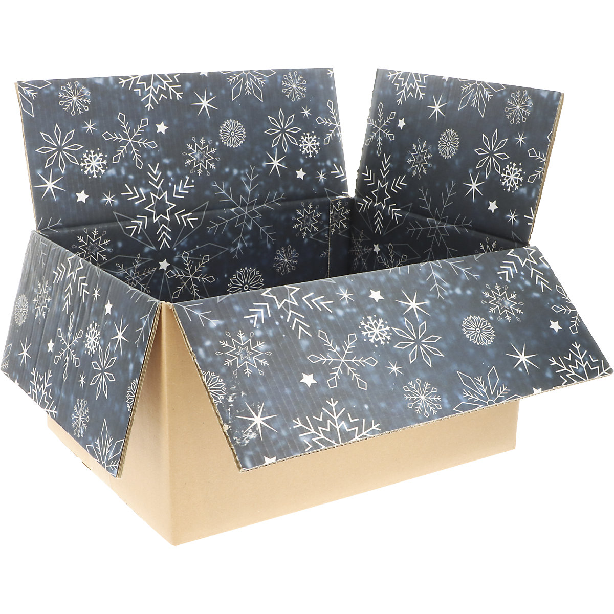 Scatola pieghevole in cartone ondulato con stampa interna Christmas – ratioform, opaco, dimensioni interne 390 x 290 x 200 mm, conf. da 15 pz.-1