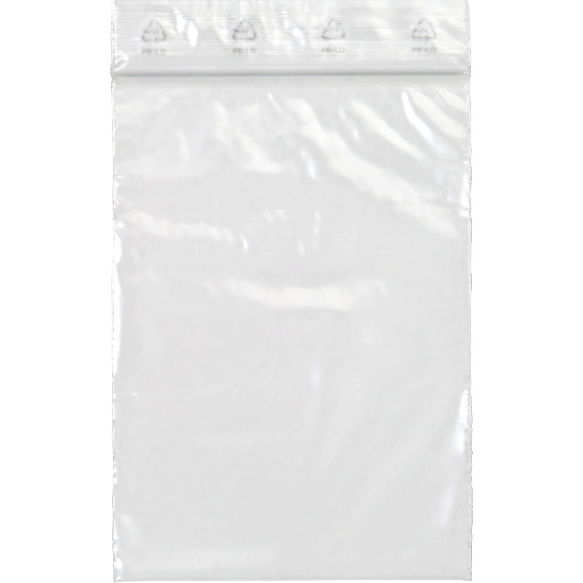 EUROKRAFTbasic – Sachet à fermeture par pression, sans champ pour inscription, épaisseur 50 µm, lot de 1000, l x L 80 x 120 mm