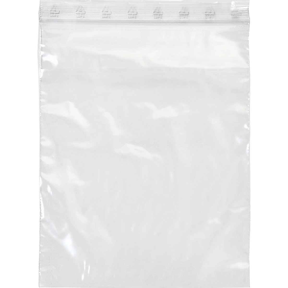 EUROKRAFTbasic – Sachet à fermeture par pression, sans champ pour inscription, épaisseur 50 µm, lot de 1000, l x L 160 x 220 mm