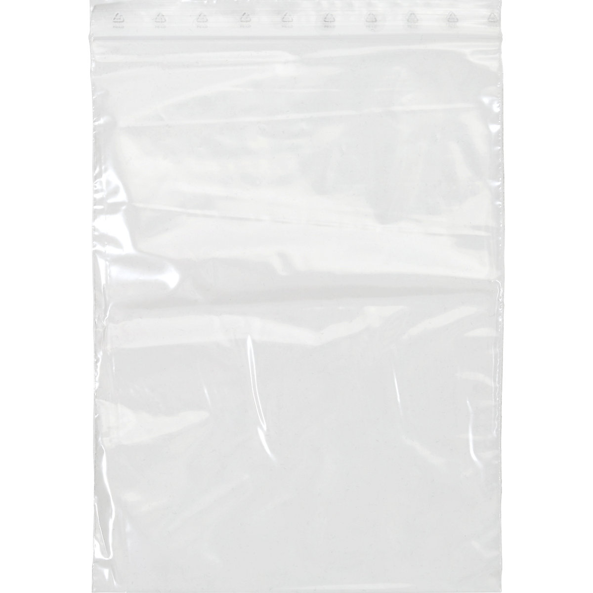 EUROKRAFTbasic – Sachet à fermeture par pression, sans champ pour inscription, épaisseur 50 µm, lot de 1000, l x L 200 x 300 mm