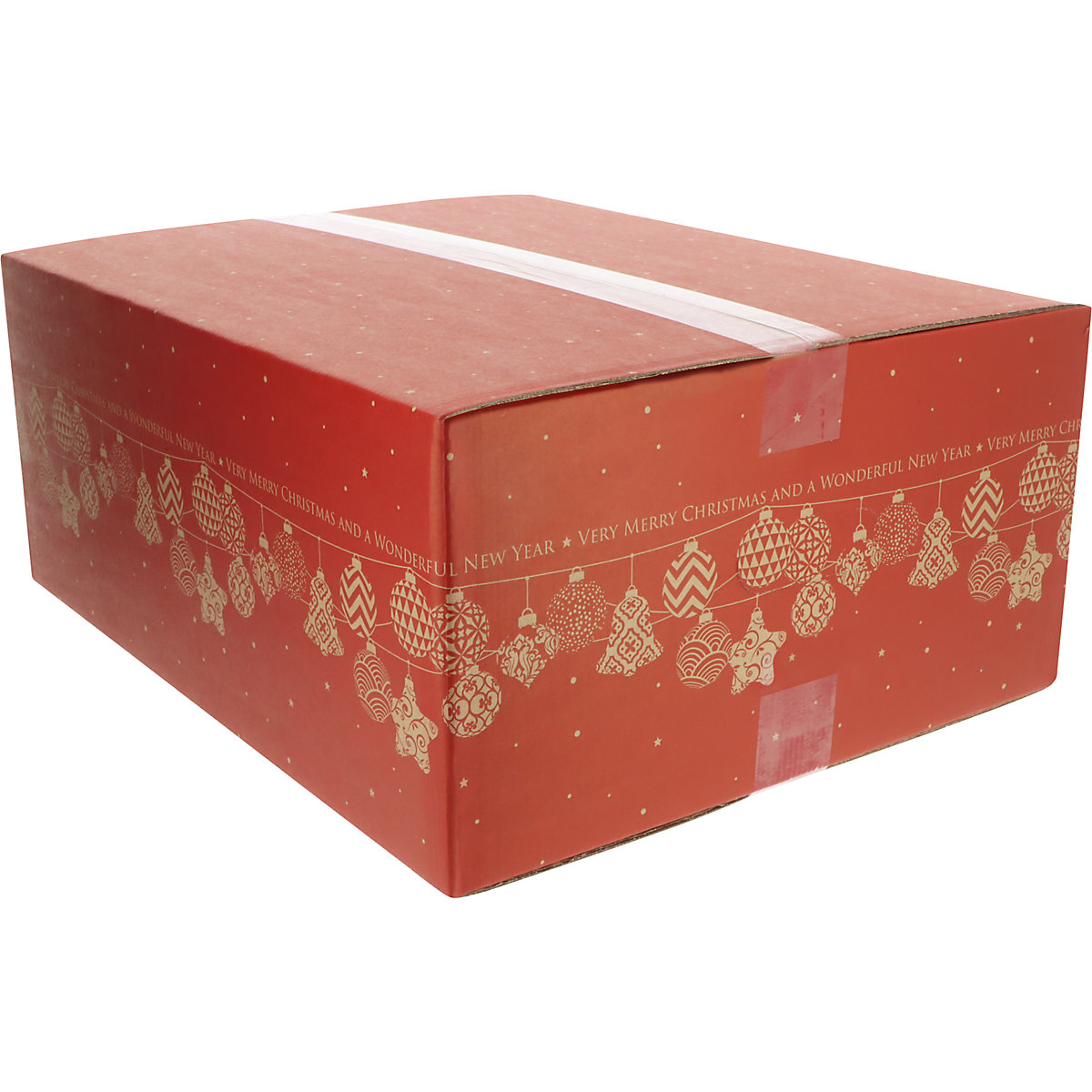 Carton d'expédition motif guirlande – ratioform, lot de 15, dim. int. 390 x 290 x 126 mm, rouge-1