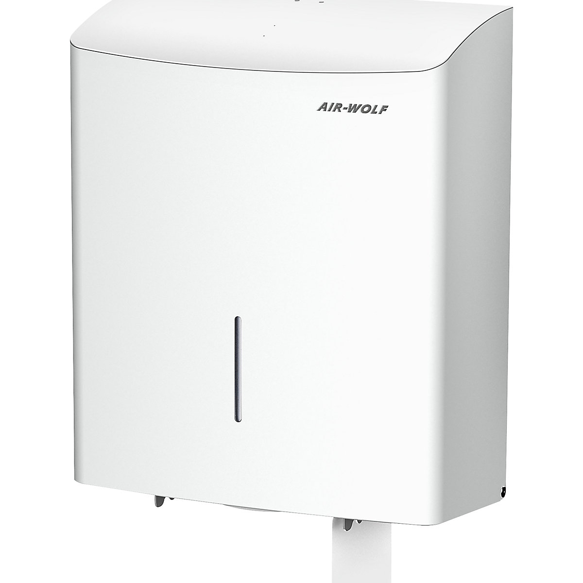 Duplex-toiletpapierdispenser – AIR-WOLF, voor 1 grote of 3 standaard rollen, roestvast staal wit-3