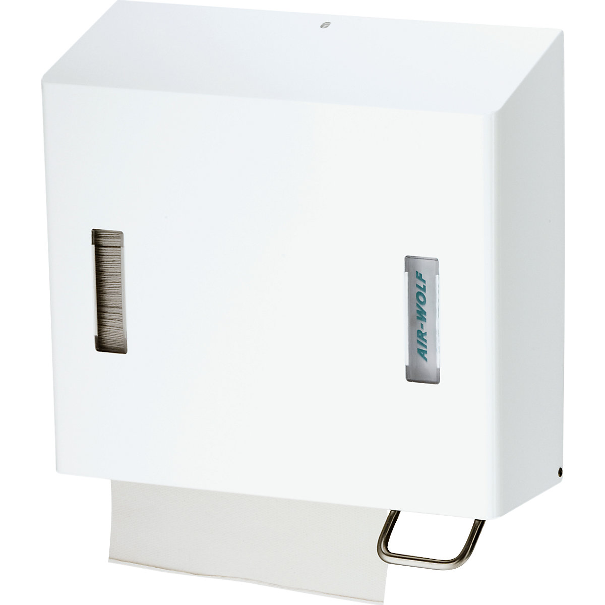 Zeep- en handdoekdispenser voor papieren handdoeken – AIR-WOLF, inhoud 1,2 l, met witte coating-1
