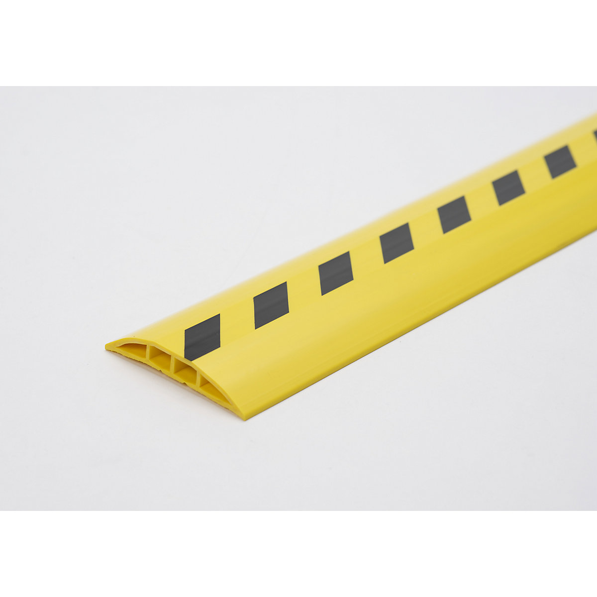 Canalina passacavo in plastica, per cavi e tubi flessibili con Ø fino a 7,5 mm, nero-giallo, 2 camere, lunghezza 1,5 m-5