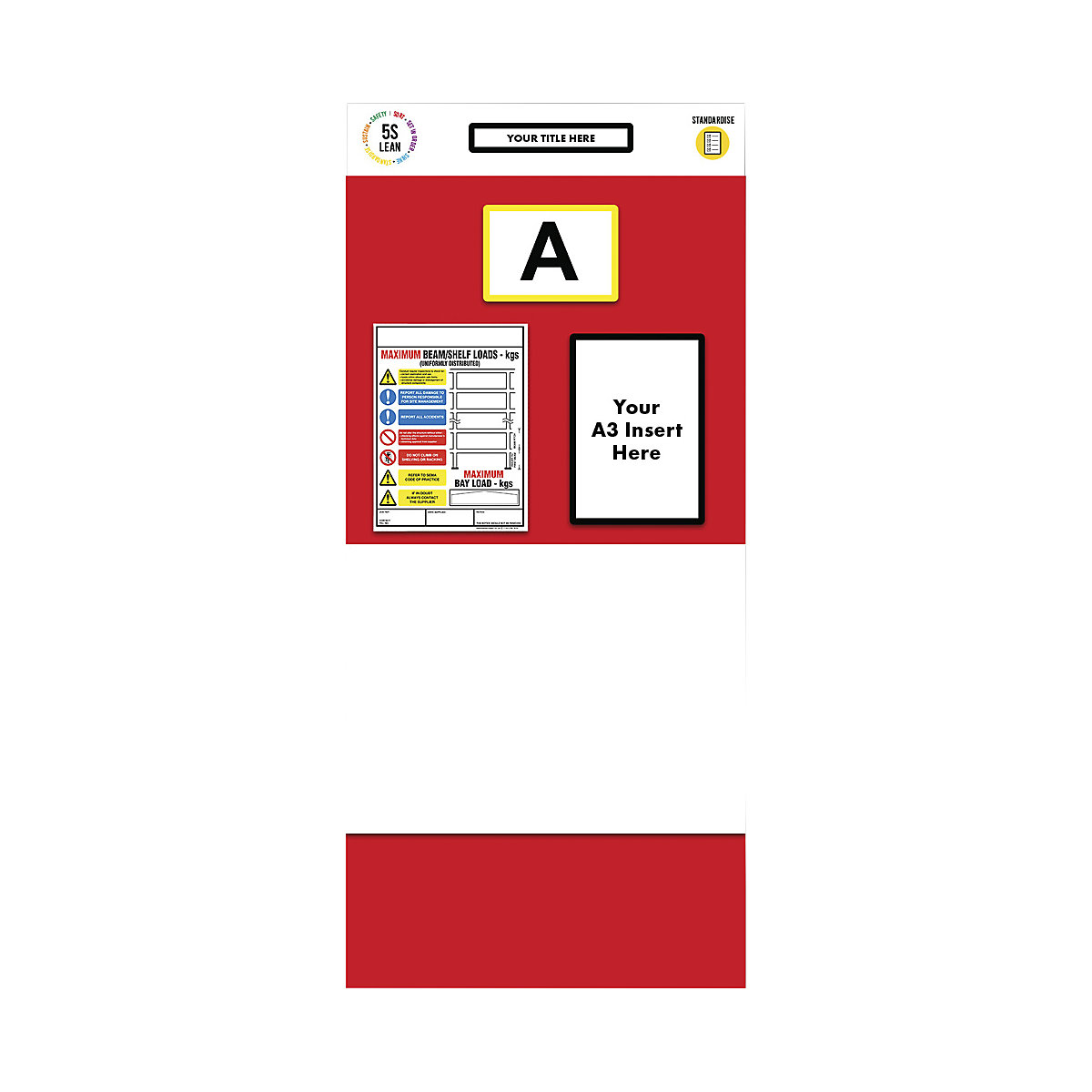 Pannello informativo per scaffalature con campo singolo