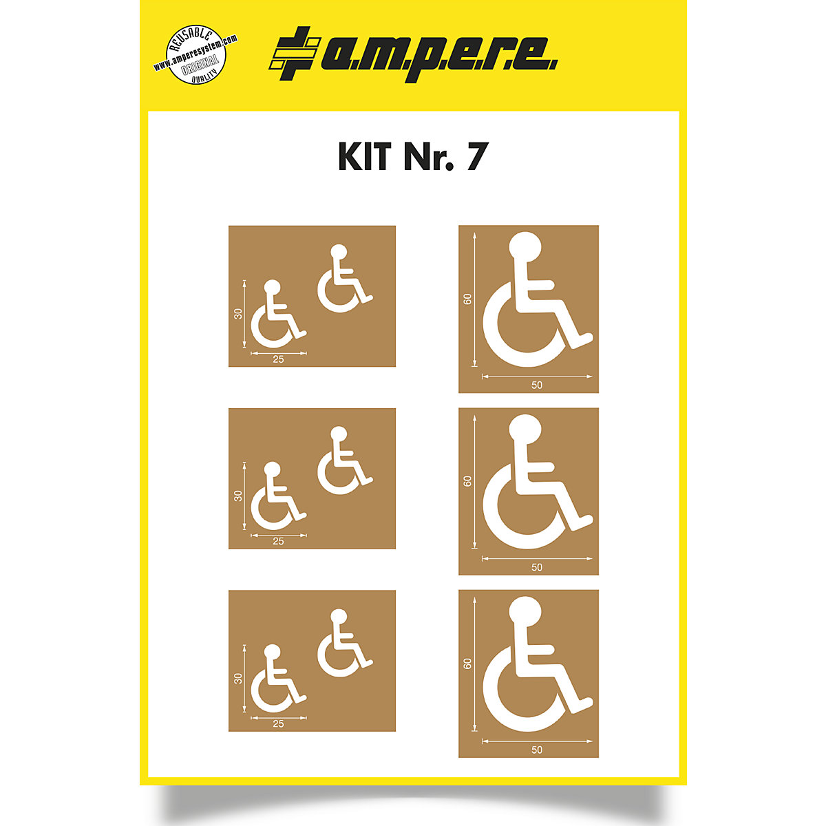A M P E R E Set Di Dime Per Segnaletica Simbolo Parcheggio Disabili In 2 Dimensioni Kaiser Kraft Svizzera