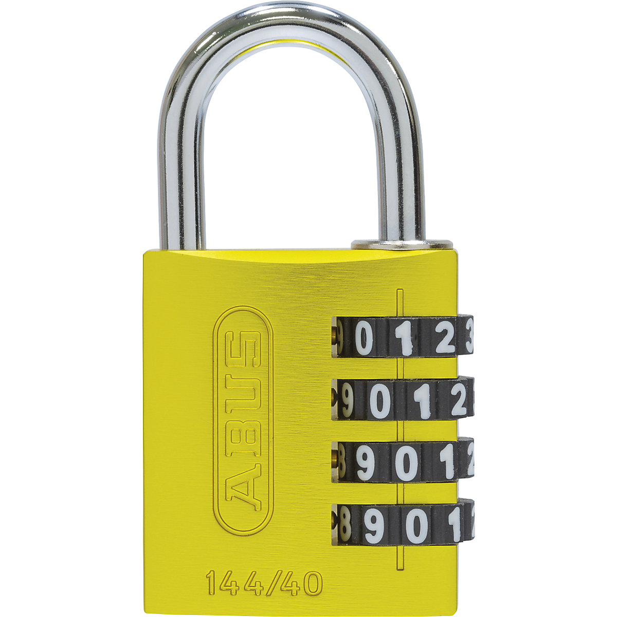 Serratura a combinazione, alluminio – ABUS, 144/40 Lock-Tag, conf. da 6 pz., giallo-3
