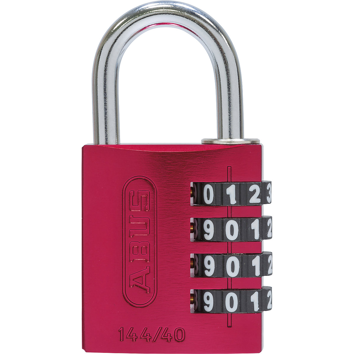 Serratura a combinazione, alluminio – ABUS, 144/40 Lock-Tag, conf. da 6 pz., rosso-2