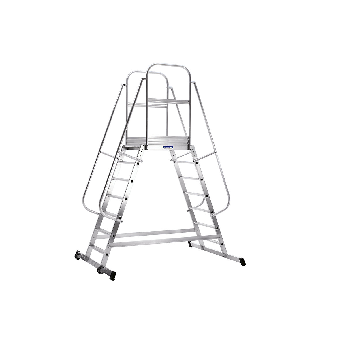 Scară cu podest din aluminiu – eurokraft pro (Imagine produs 2)-1