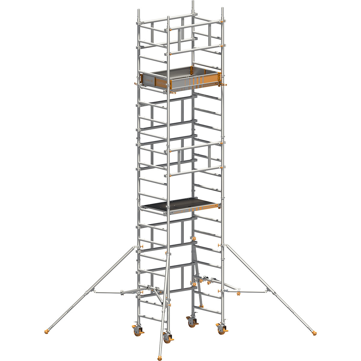 Schelă mobilă montabilă de o persoană SoloTower – Layher, dimensiune platformă 1,15 x 0,8 m, înălțime de lucru 6,15 m-2