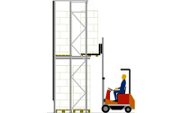 Scaffale accessibile con transpallet
