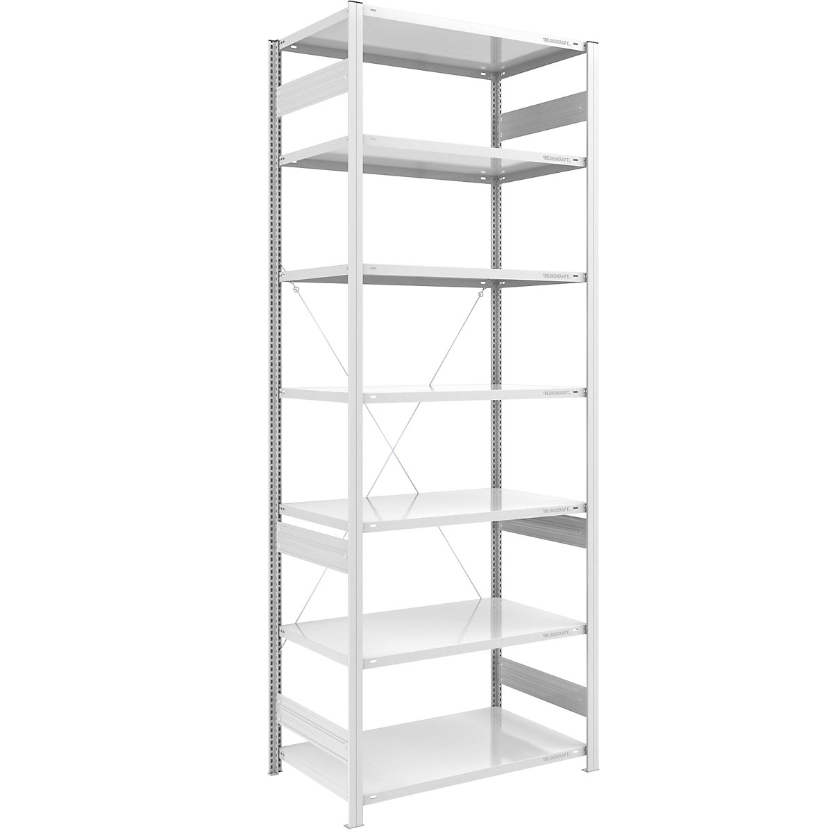 Scaffale a innesto per magazzino, RAL 7035, struttura leggera – eurokraft pro