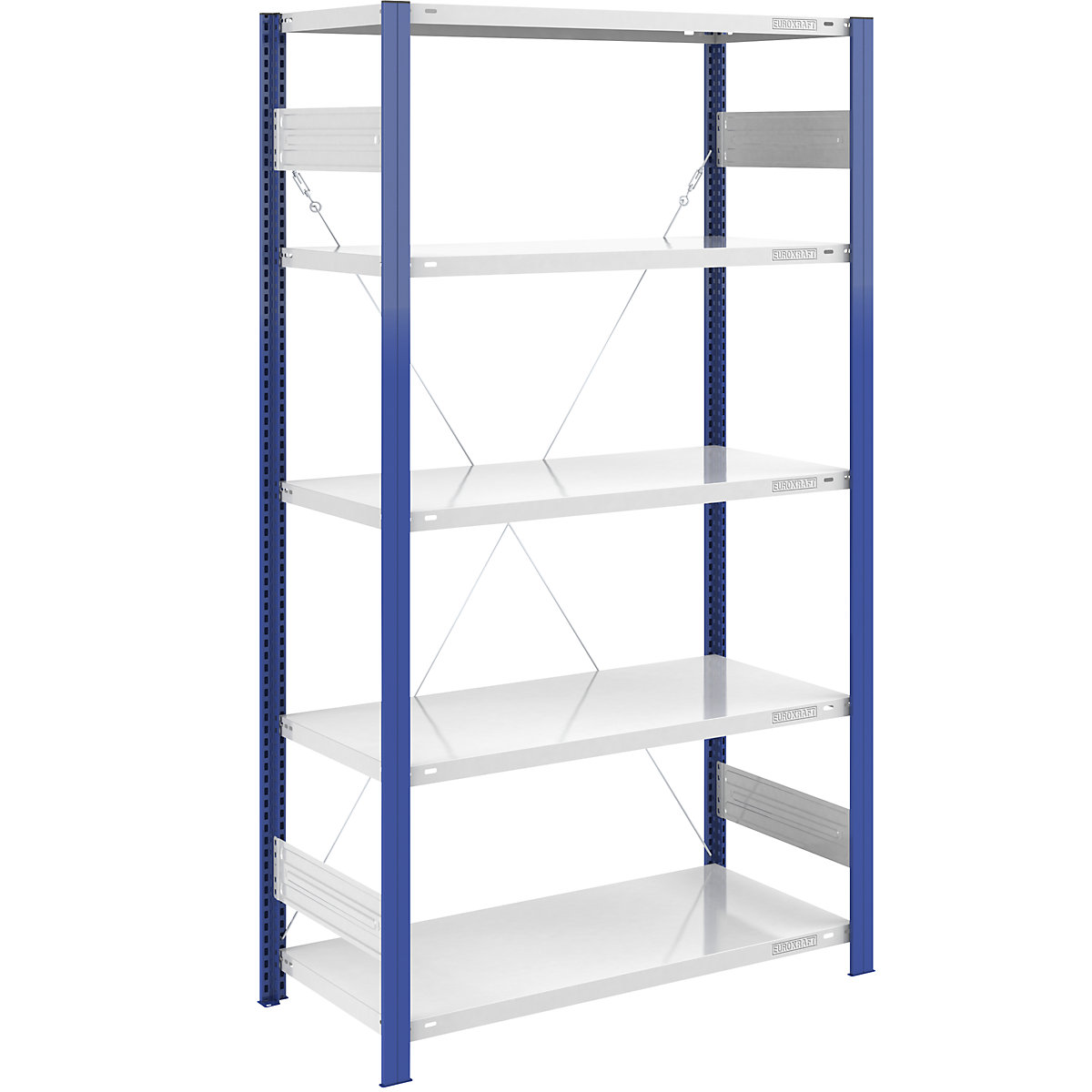 Scaffale a innesto per magazzino, montanti blu - eurokraft pro