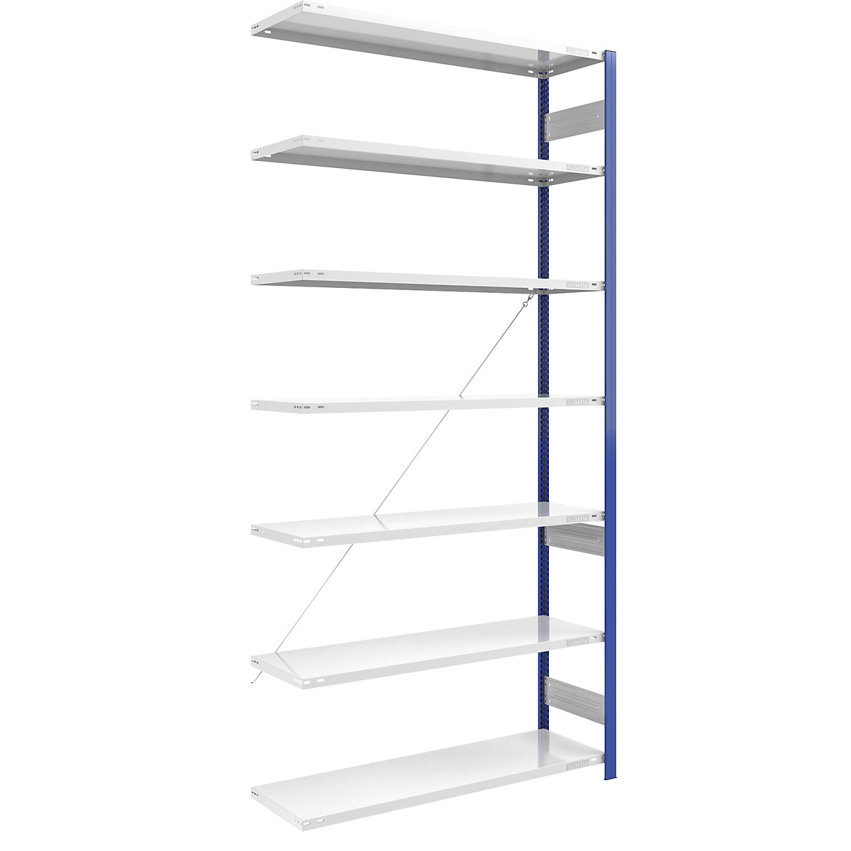Scaffale a innesto per magazzino, montanti blu – eurokraft pro