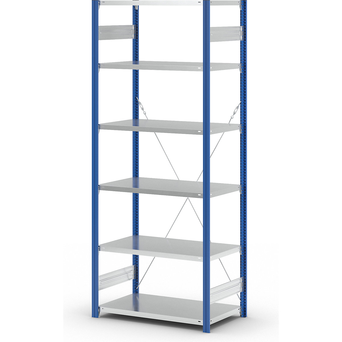 Scaffale a innesto per magazzino, montanti blu – eurokraft pro (Foto prodotto 7)-6