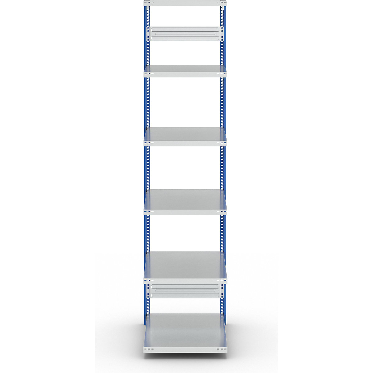 Scaffale a innesto per magazzino, montanti blu – eurokraft pro (Foto prodotto 5)-4