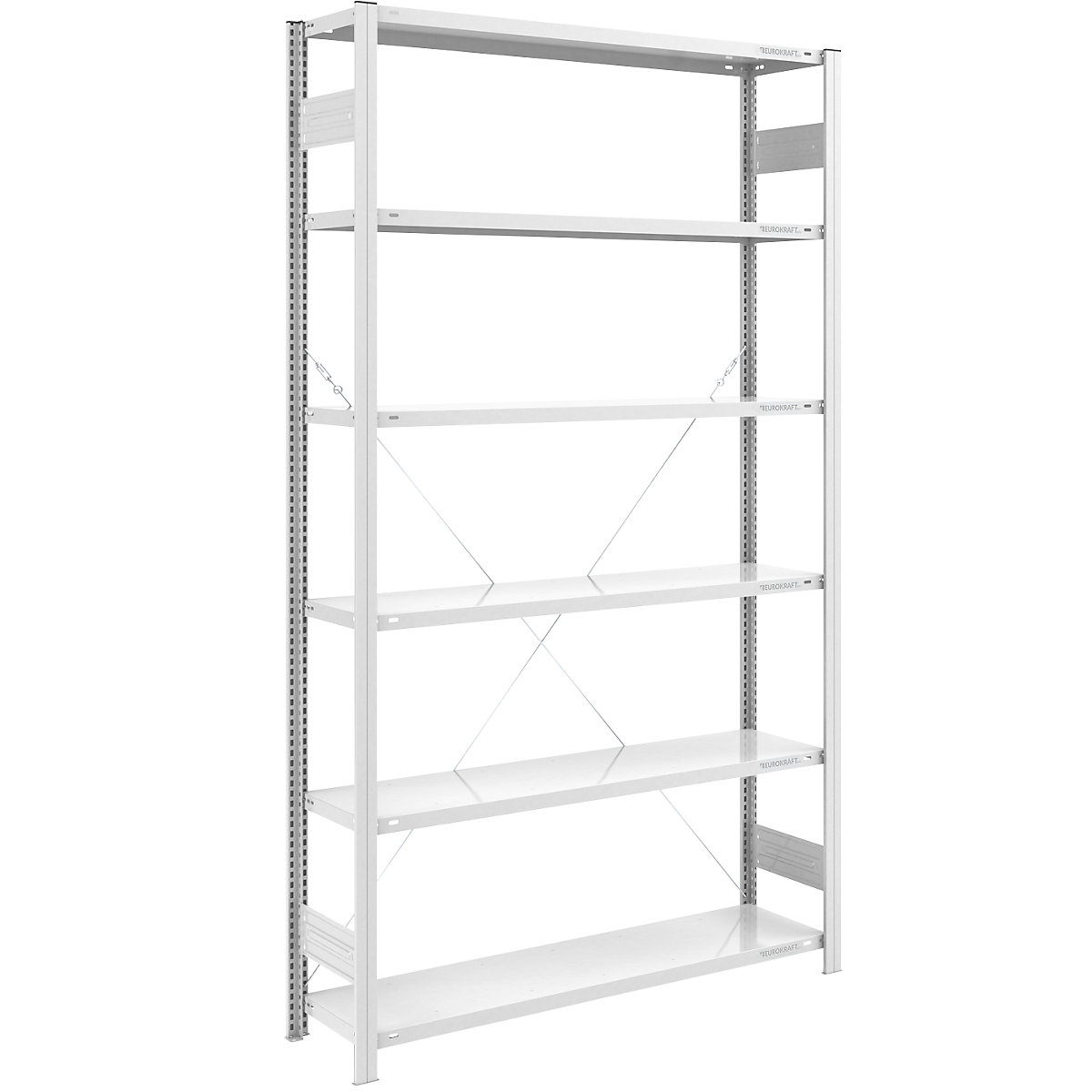 Scaffale a innesto per magazzino, montanti blu, ripiano zincato – eurokraft pro, alt. x largh. 2000 x 1000 mm, sc. base, larghezza x profondità 1300 x 400 mm-187