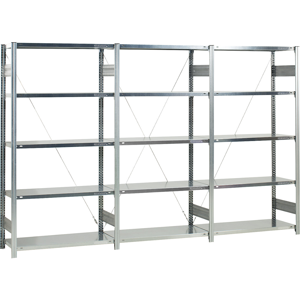 Scaffale a innesto per magazzino, zincato, struttura leggera – eurokraft pro (Foto prodotto 2)-1