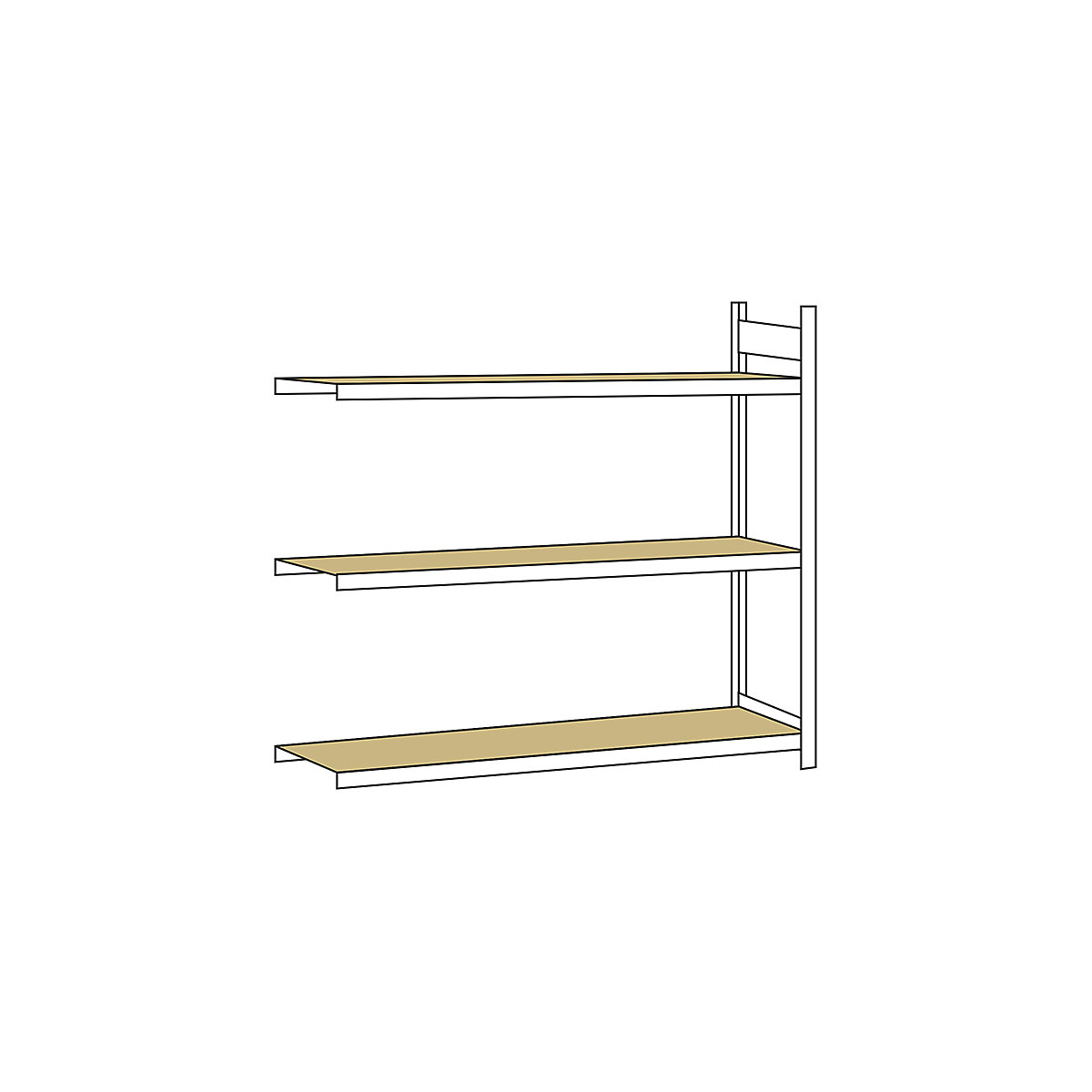 Scaffale a ripiani lunghi con piano in truciolato, altezza 2000 mm – SCHULTE