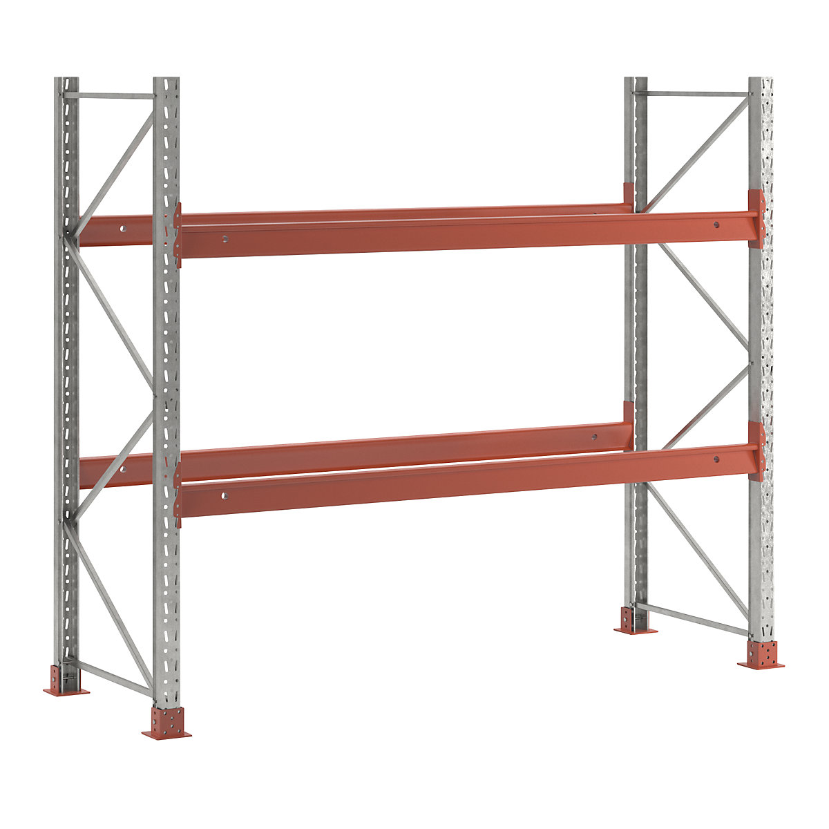 Scaffalatura portapallet, zincato/arancione, alt. x largh. x prof. 2500 x 2930 x 1100 mm, portata ripiani 1650 kg, scaffale portante-3