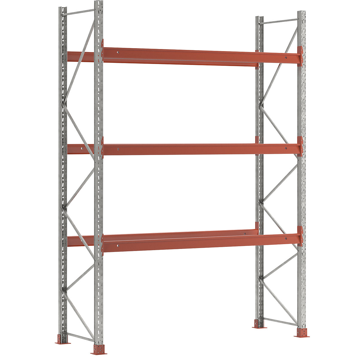 Scaffalatura portapallet, zincato/arancione, alt. x largh. x prof. 4000 x 2930 x 1100 mm, portata ripiani 1650 kg, scaffale portante-5