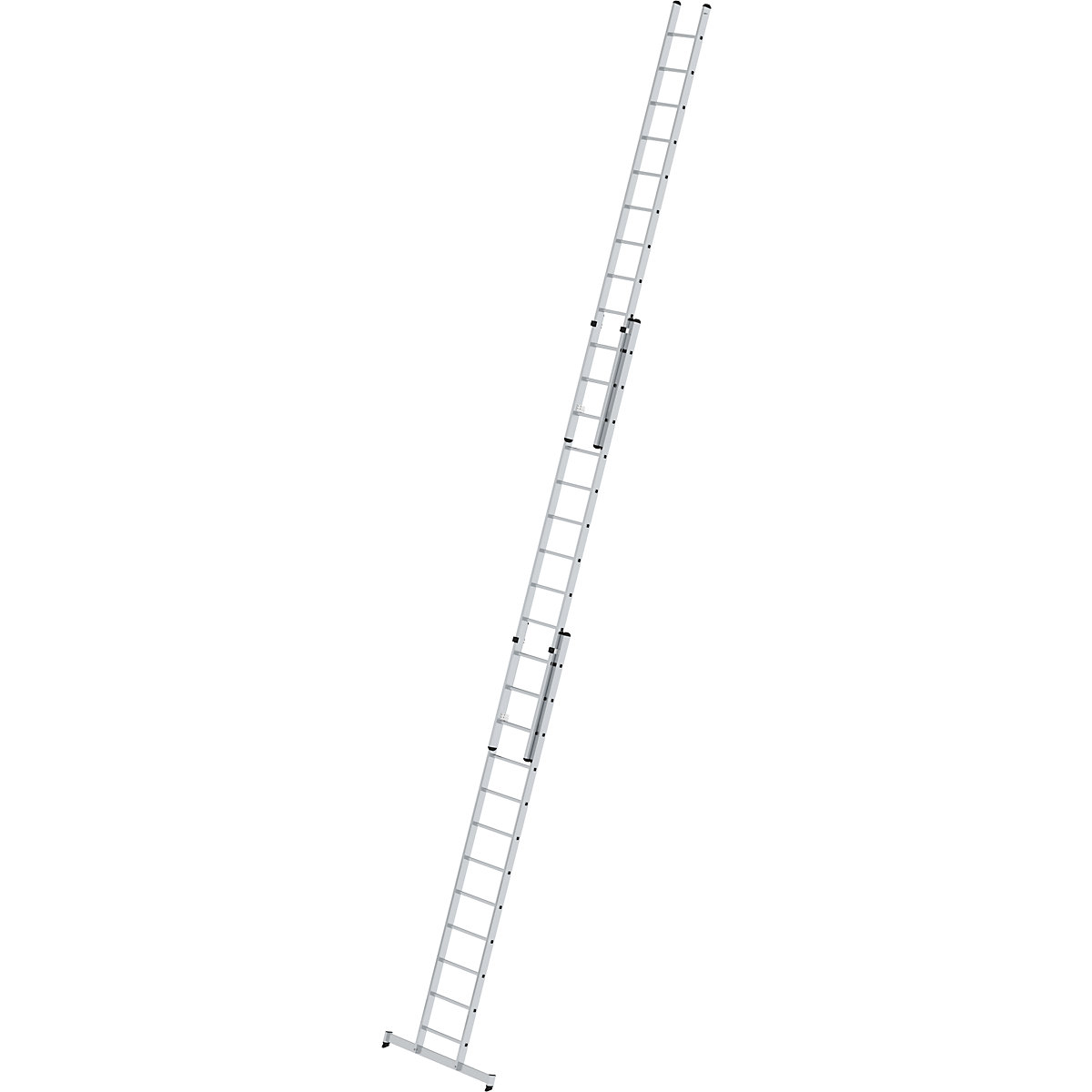 Scala d'appoggio regolabile in altezza – MUNK, scala scorrevole, in 3 pezzi con traversa nivello®, 3 x 12 pioli-6