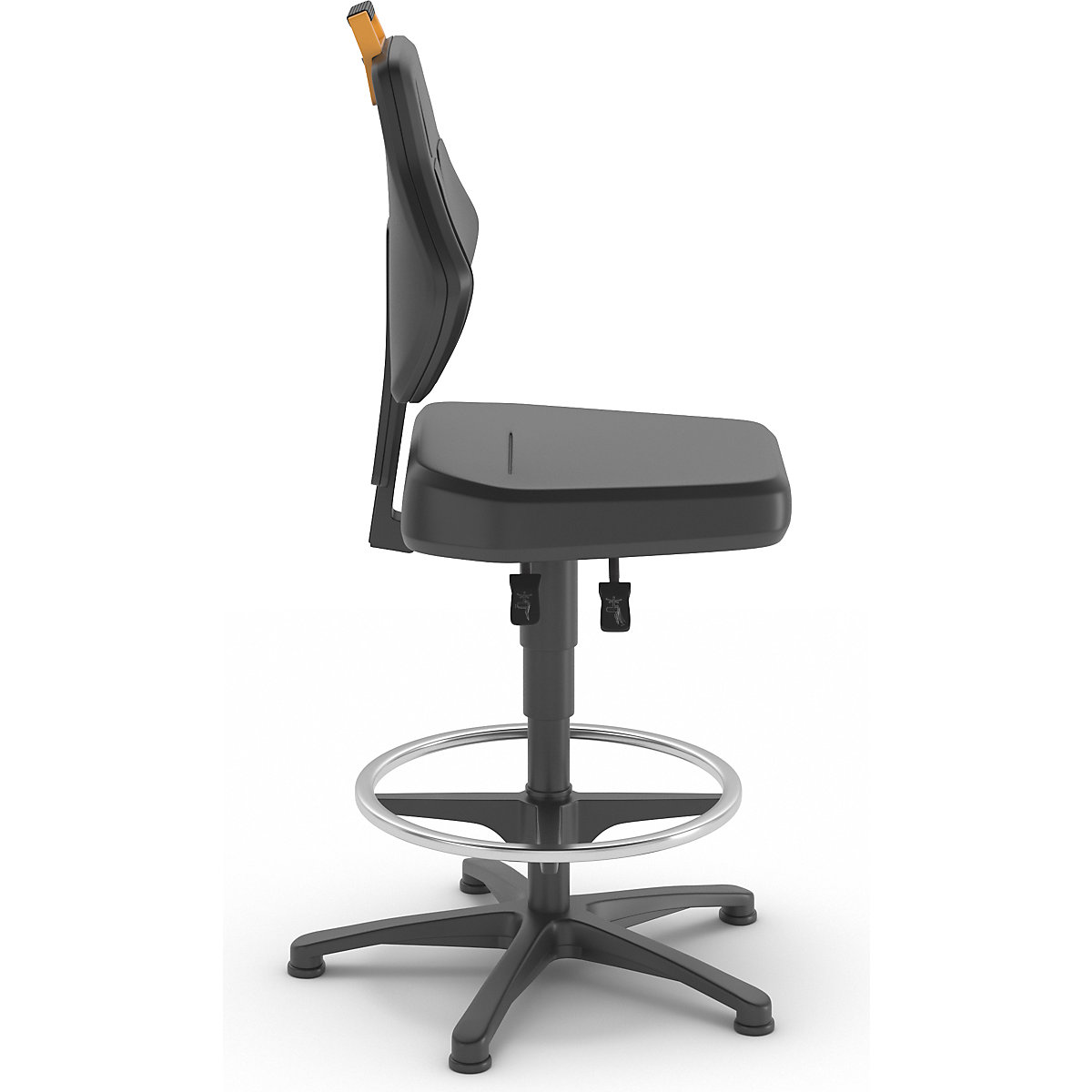 Scaun rotativ de atelier, negru – eurokraft pro (Imagine produs 3)-2