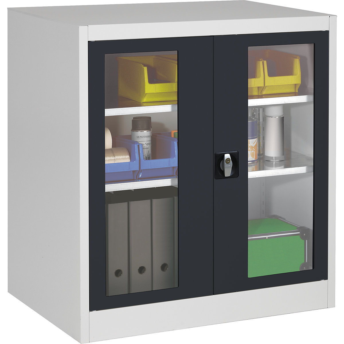 Sichtfenster-Flügeltürschrank mauser