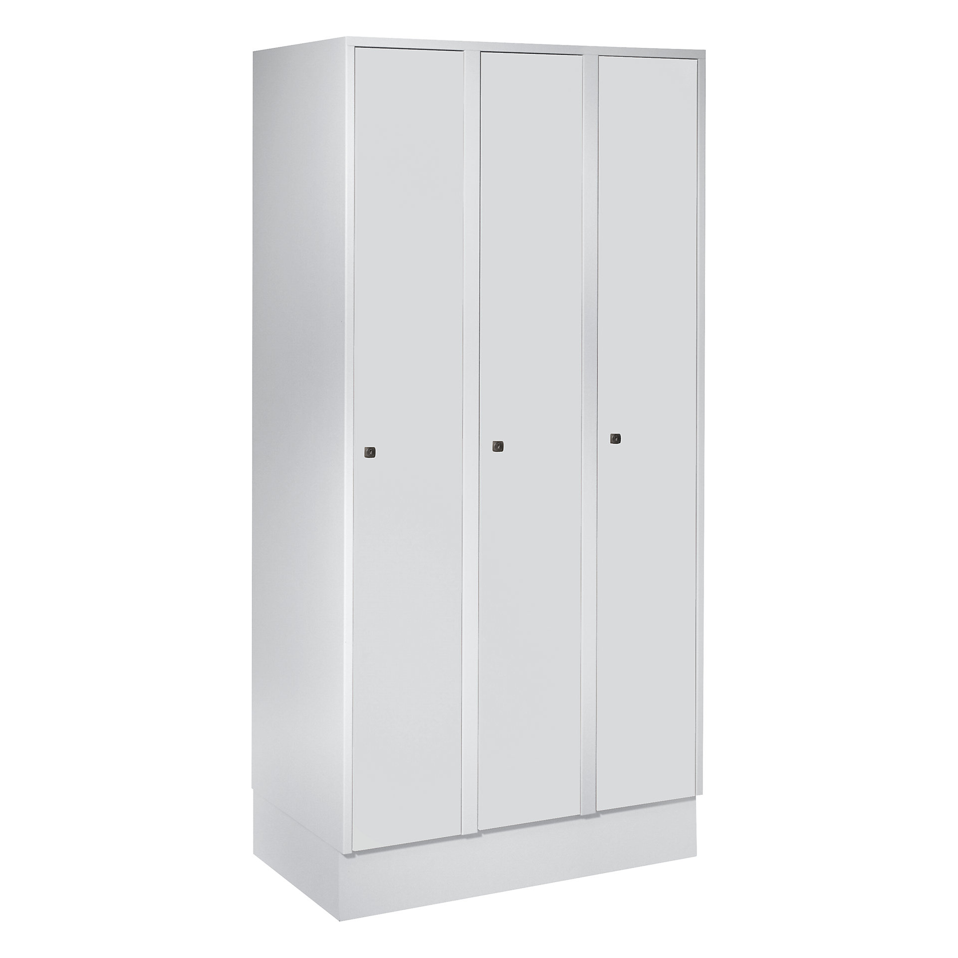 Wolf Garderobenschrank mit Sockel: HxBxT 1800 x 900 x 500 mm, 3 Abteile