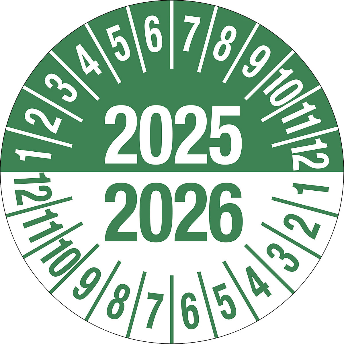 Etiqueta de inspección para varios años, verde