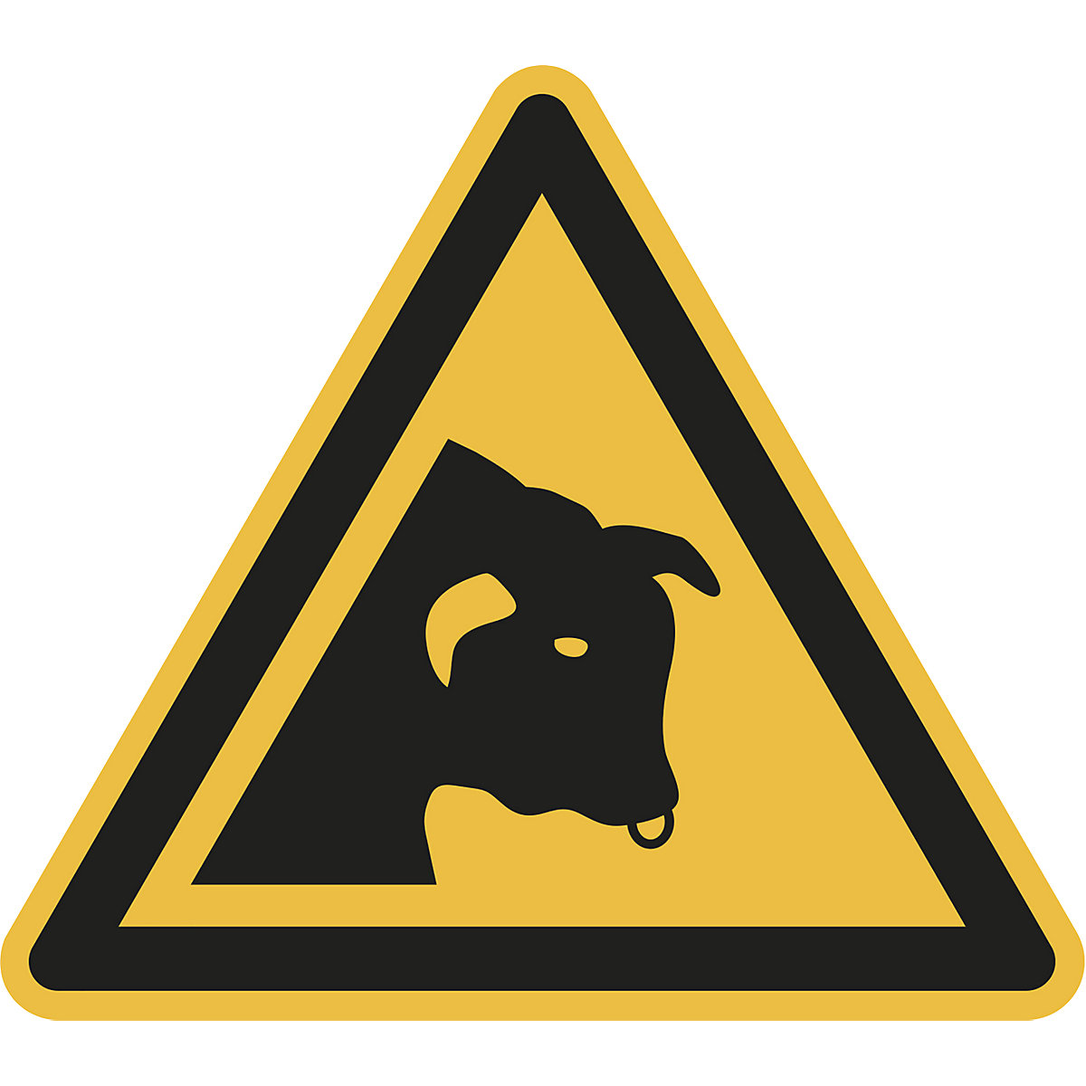 Señal de advertencia de peligro, advertencia de toros, UE 10 unid., plástico, longitud de brazos de 200 mm