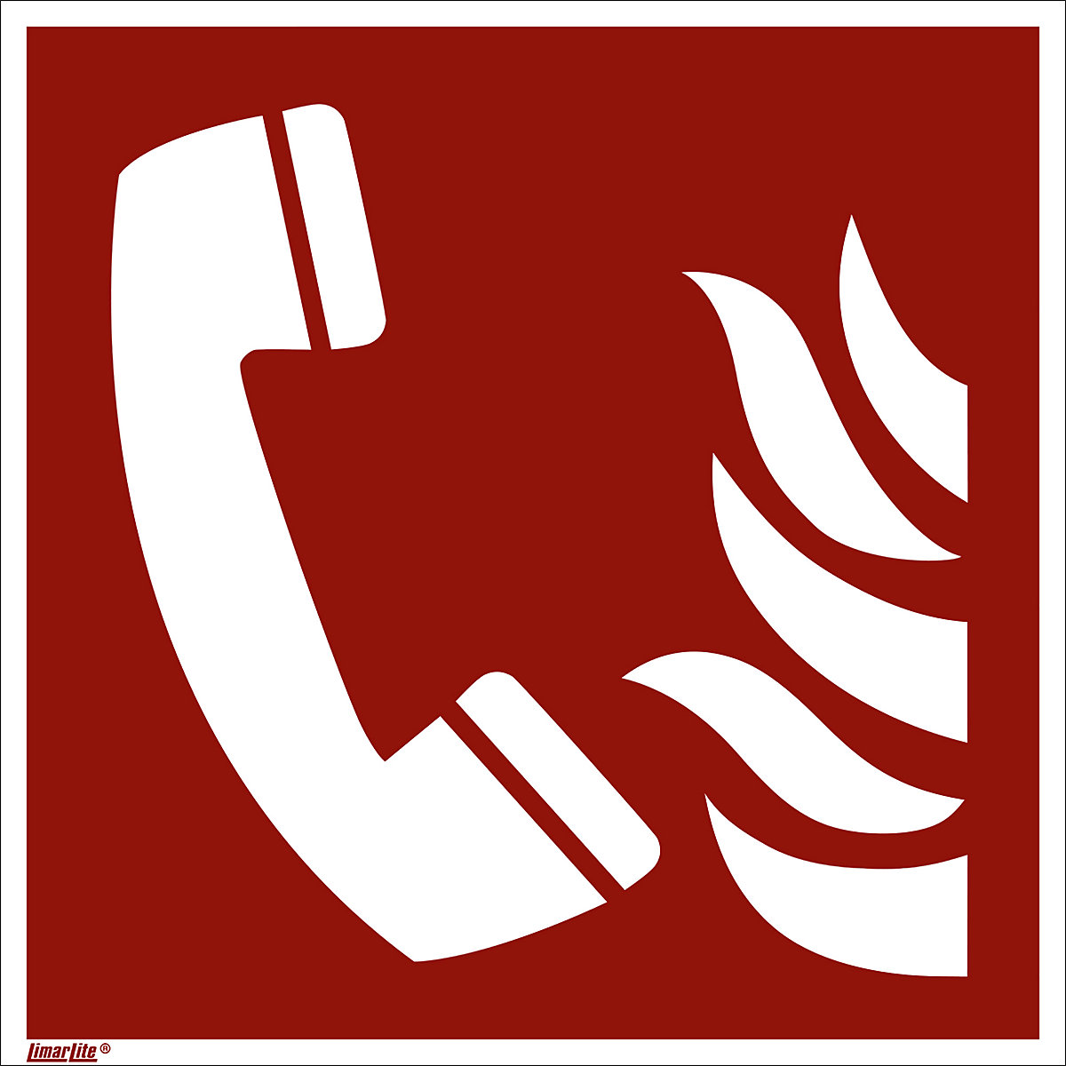 Señal de protección contra incendios, teléfono para notificar incendios, UE 10 unid., lámina, 200 x 200 mm