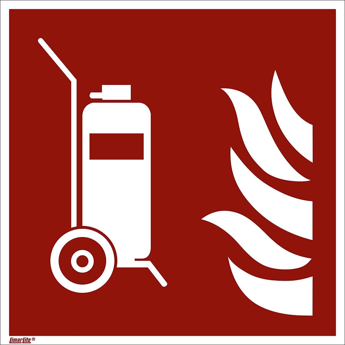 Señal de protección contra incendios, extintor rodante, UE 10 unid., lámina, 200 x 200 mm