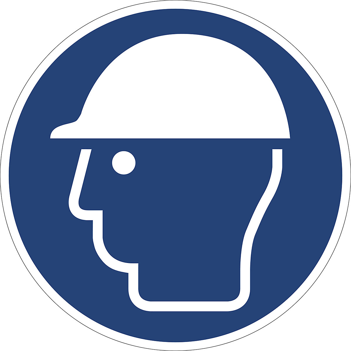 Señal de obligación, usar casco protector, UE 10 unid., plástico, Ø 200 mm